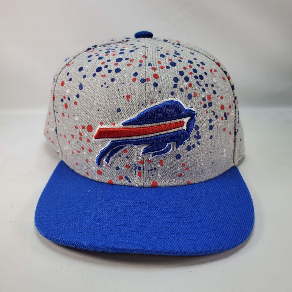 NFL Team Apparel Buffalo Bills Hat Youth OSFM Gray Blue Paint Splatter Snapback